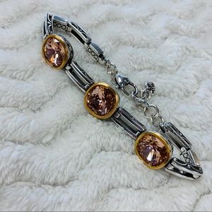 Brighton Bracelet With Peach Stones Gold Silver